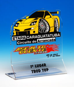 Troféu em acrílico personalizado — modelo 29 | Falcão Brindes